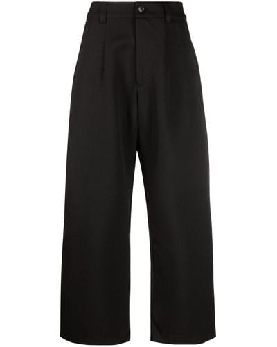 VAQUERA Lace-up Cropped Wide-leg Pants - Black