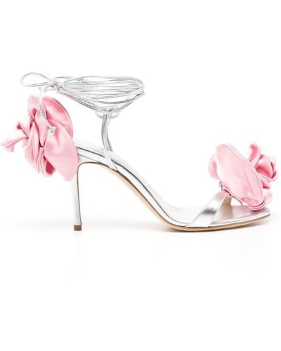 Magda Butrym 80mm Rose-appliqué Sandals - Pink