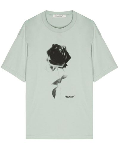 Undercover Floral-print Cotton T-shirt - Grey