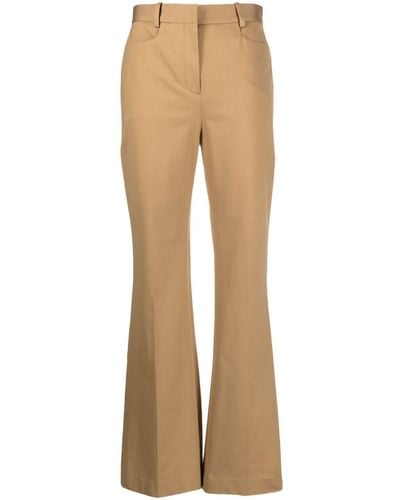 Circolo 1901 Pressed-crease Jersey Flared Pants - Natural