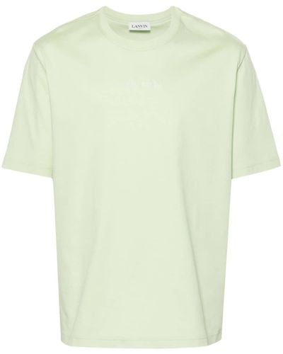 Lanvin Logo-embroidered Cotton T-shirt - Green