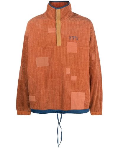 STORY mfg. High-neck Corduroy Sweatshirt - Orange