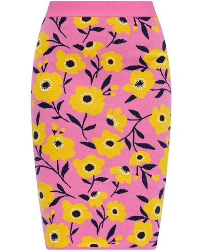 Kate Spade Sunshine Floral Knitted Pencil Skirt - Pink