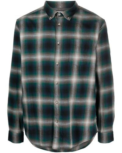 Woolrich Madras Plaid-check Flannel Shirt - Green
