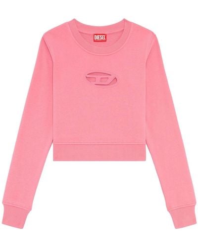 DIESEL Kurzes Sweatshirt mit Cutout-Logo - Pink