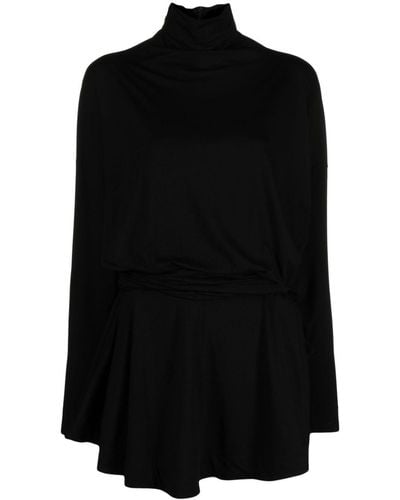 Pinko Draped Jersey Minidress - Black
