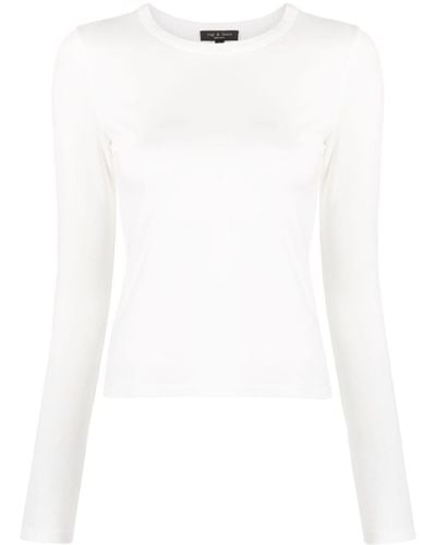 Rag & Bone Camiseta Luca con manga larga - Blanco