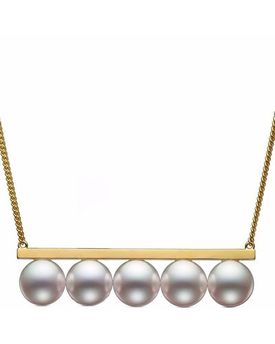 Tasaki 18kt Yellow Gold Collection Line Balance Luxe Pearl Necklace - Metallic