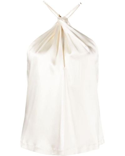 Nili Lotan Edwige Halterneck Silk Top - White