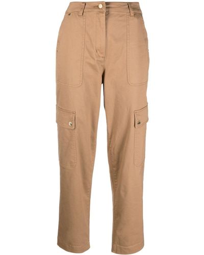 MICHAEL Michael Kors Tapered Organic Cotton Cargo Trousers - Natural