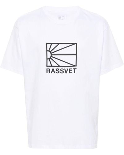 Rassvet (PACCBET) T-Shirt mit gummiertem Logo - Weiß