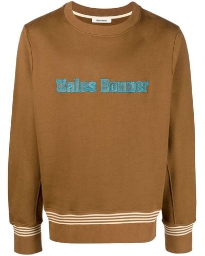 Wales Bonner Sweater Met Geborduurd Logo - Bruin