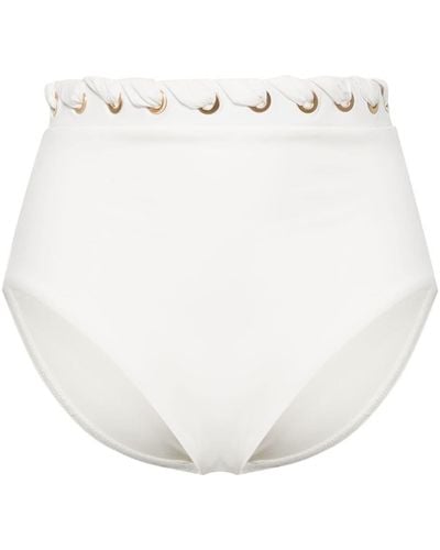Zimmermann Halliday High-waisted Bikini Bottoms - White