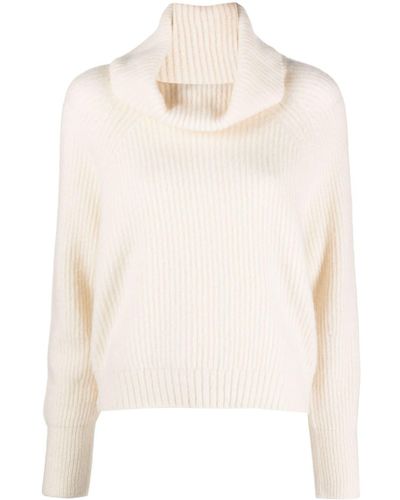 Allude Pullover mit Wasserfallkragen - Weiß