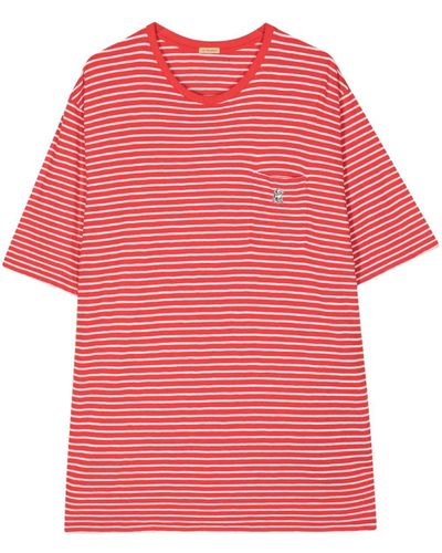 Undercover Striped Cotton T-shirt - Rood