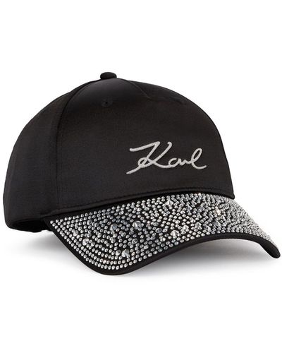 Karl Lagerfeld K/signature Glitter-detail Cap - Black