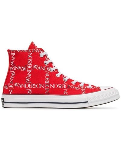 JW Anderson X Converse Logo Print Sneakers - Red