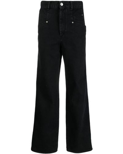Isabel Marant Dileskoa Wide-leg Cotton Jeans - Black