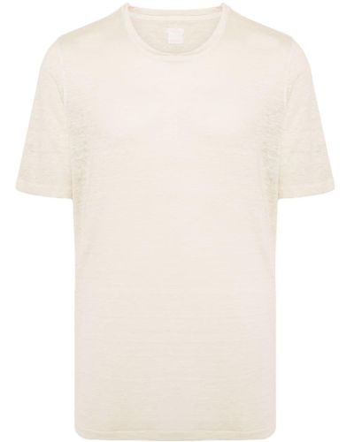 120% Lino Camisa de manga corta - Blanco