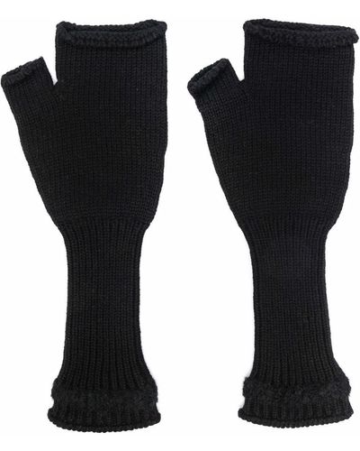 Barrie Fingerless Cashmere Gloves - Black