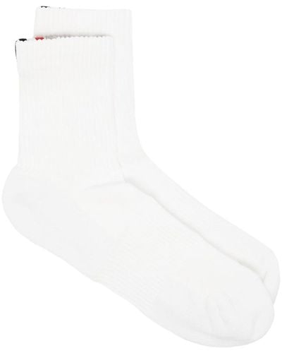 Thom Browne Stripe-detail Knitted Ankle Socks - White