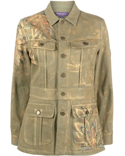 Ralph Lauren Collection Metallische Military-Jacke - Grün