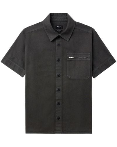 A.P.C. Camisa con bolsillo de cremallera - Negro