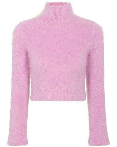 Rabanne Cut Out-detail Cropped Jumper - Pink