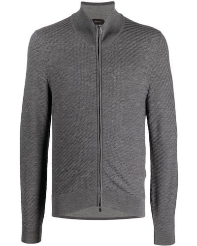 Brioni Front-zip Sweater - Grey