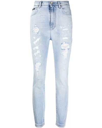 Dolce & Gabbana Jeans skinny Grace con effetto vissuto - Blu