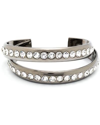 AMINA MUADDI Jahleel Crystal-embellished Cuff Bracelet - Wit