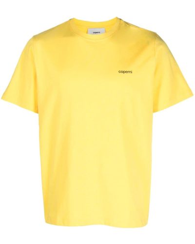 Coperni T-shirt en coton à logo imprimé - Jaune
