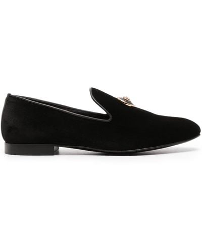 Versace Fluwelen Loafers - Zwart