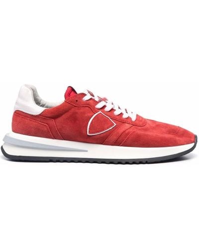 Philippe Model Tropez 2.1 Washed Suede Trainers - Red