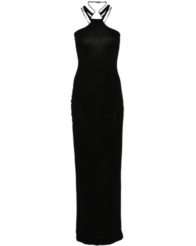 Nensi Dojaka Multi-Strap Maxi Dress - Black