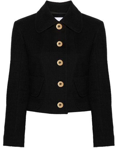 Patou Cropped Tweed Jacket - Black