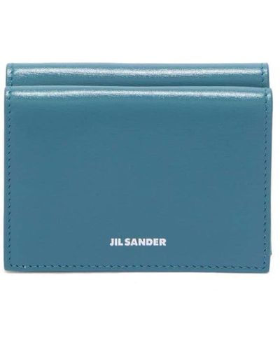 Jil Sander Folded Mini Leather Wallet - Blue