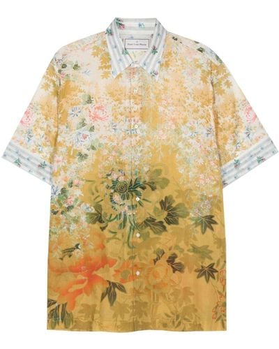 Pierre Louis Mascia Floral-print cotton shirt - Gelb