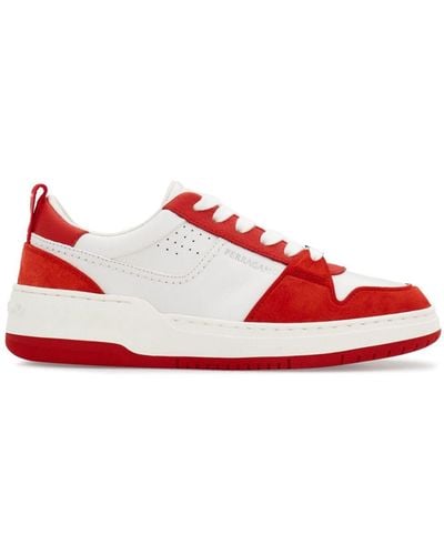 Ferragamo Dennis Leather Sneakers - Red