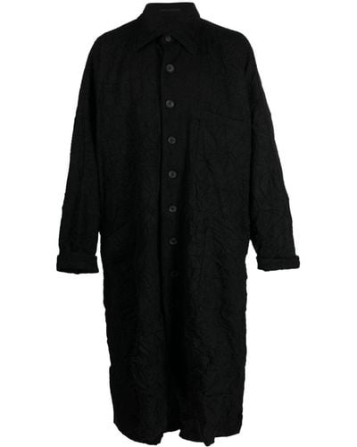 Yohji Yamamoto スプレッドカラー コート - ブラック