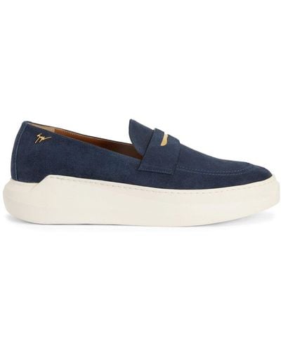 Giuseppe Zanotti The New Conley Suede Loafers - Blue