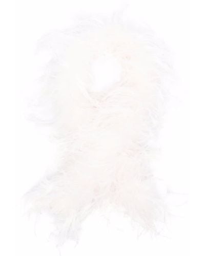 Styland Ostrich Feather Scarf - White