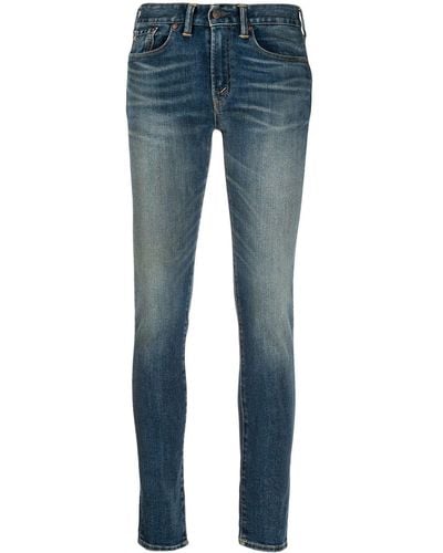 RRL Skinny-Jeans mit Stone-Wash-Effekt - Blau