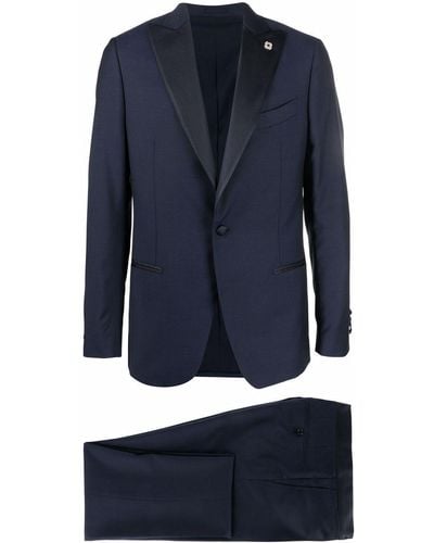 Lardini Wool Single-breasted Suit - Blue