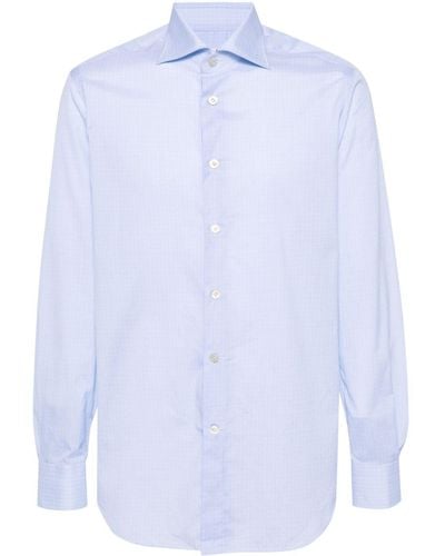 Kiton Long-sleeve Cotton Shirt - Blue