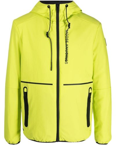 Moose Knuckles High-neck Hooded Jacket - Yellow