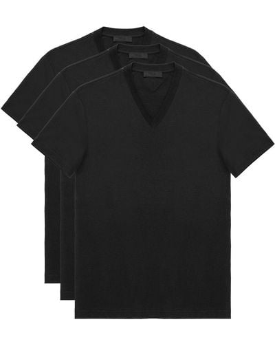 Prada プラダ Vネック Tシャツ セット - ブラック