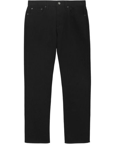 Burberry Straight-leg Cotton Denim Trousers - Black