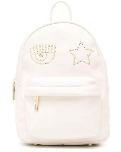 Chiara Ferragni Eye Star Faux-leather Backpack - White