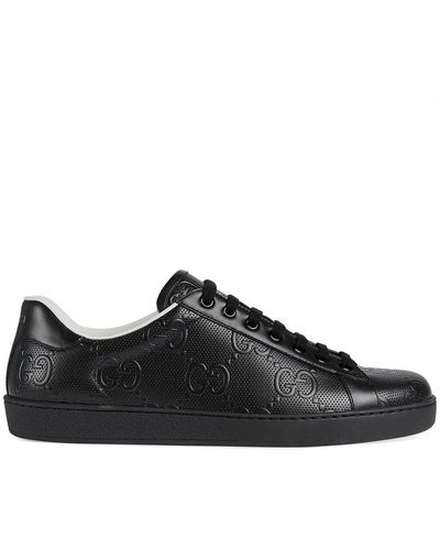 Gucci Men's Ace GG Embossed Sneaker - Zwart